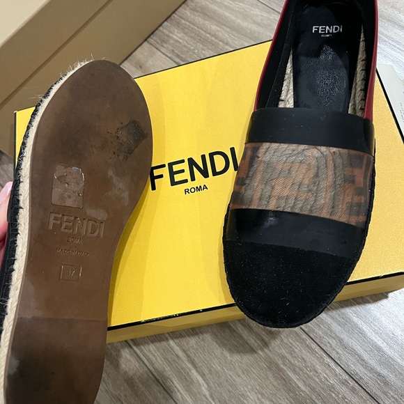 Fendi Zucca FF Logo Colorblock Pattern Espadrilles - Picture 3 of 6
